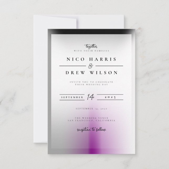 Invitación Orgullo de Boda Demisexual Elegante (Anverso)