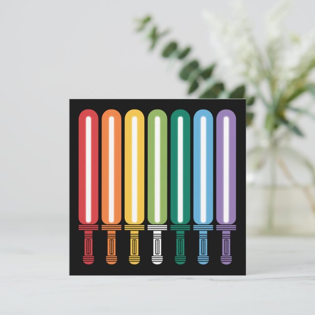 Invitación Orgullo gay de bandera LGBT (Anverso de pie)