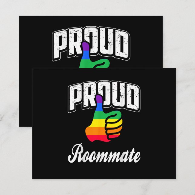 Invitación Orgullo gay de compañero de cuarto (Anverso / Reverso)