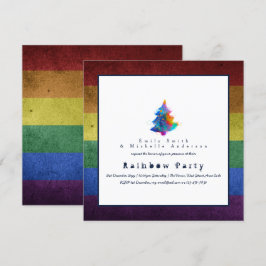 Invitación Orgullo gay Fiesta árbol de Navidad arcoiris LGBT