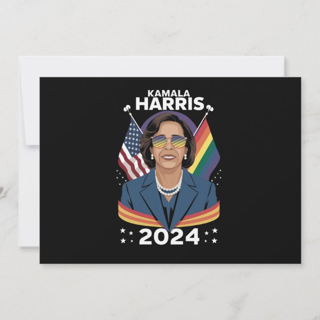 Invitación Orgullo gay Kamala Harris 2024 vicepresidente LGBT (Anverso)