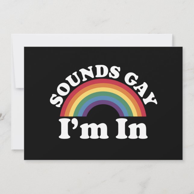Invitación Orgullo gay LGBT Arcoiris suena gay en el que esto (Anverso)