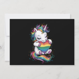 Invitación Orgullo Gay Unicornio Bandera Arcoiris Lgbt