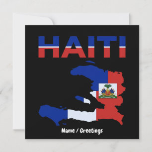 Invitación Orgullo haitiano Diseño de mapa de bandera de Hait