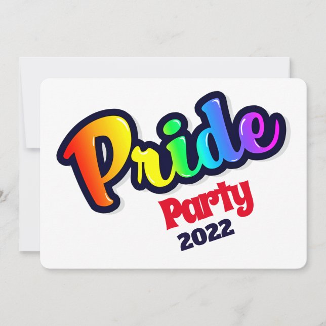 Invitación Orgullo LGBT arcoiris de arte pop - (Anverso)