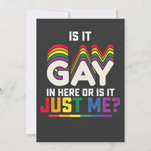 Invitación Orgullo LGBT es gay aquí o solo yo (Anverso)