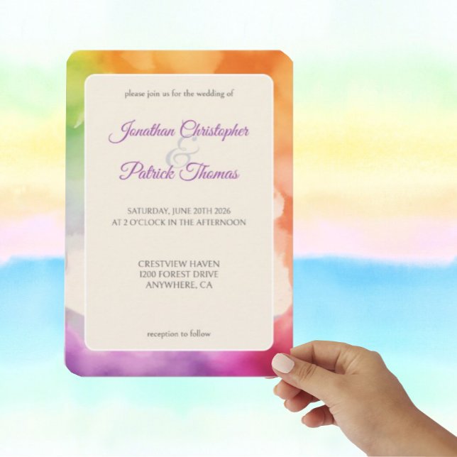 Invitación Orgullo LGBTQ Boda amor arcoiris (Subido por el creador)