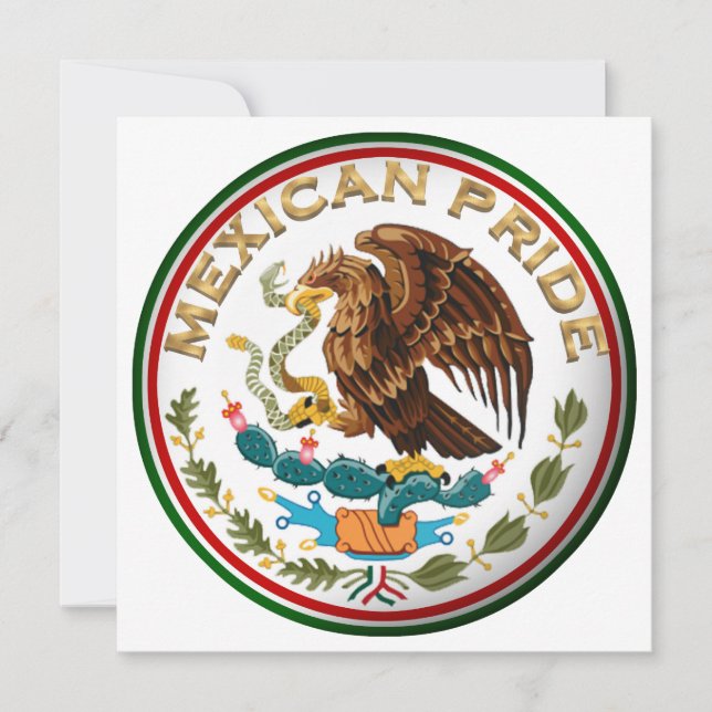 Invitación Orgullo mexicano (Águila de bandera mexicana) (Anverso)