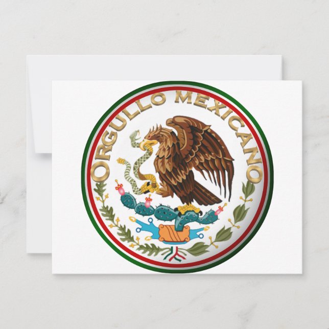 Invitación Orgullo Mexicano (Águila de la bandera mexicana) (Anverso)