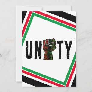 Invitación orgullo negro bandera panafricana roja verde puño 