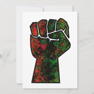 Invitación orgullo negro bandera panafricana roja verde puño 