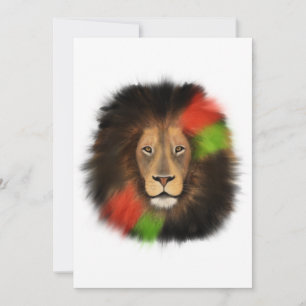 Invitación orgullo negro león rojo verde unidad selva gato re