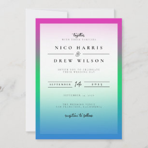 Invitación Orgullo Polisexual Elegante de Boda 