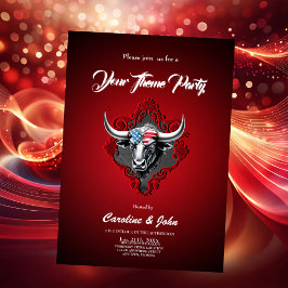 Invitación Orgullo y fuerza, un toro americano