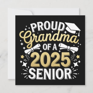 Invitación Orgullosa Abuela De Graduación Dorada En 2025