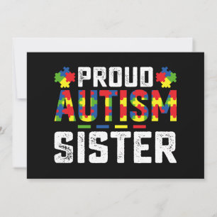 Invitación Orgullosa autismo Hermana Conciencia Familia Autis