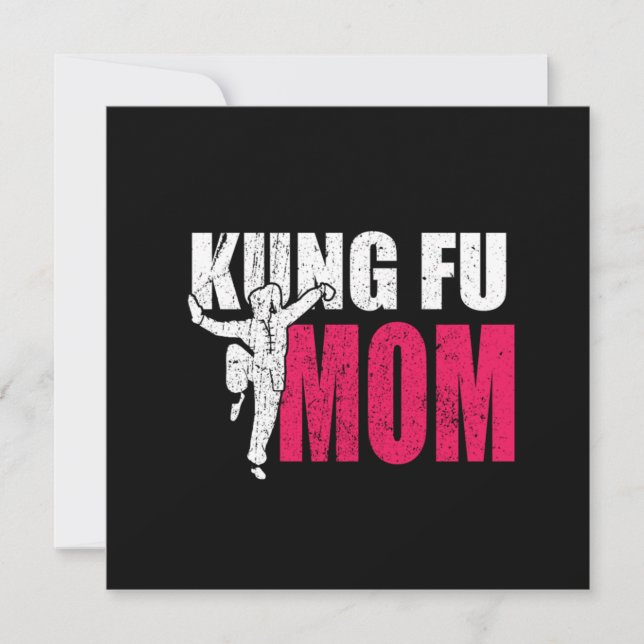 Invitación Orgullosa madre de Kung Fu, regalo de madre luchad (Anverso)