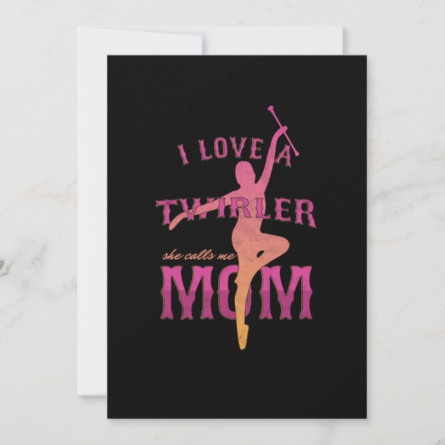 Invitación Orgullosa Madre de Twirler de Baton Majorette Amo  (Anverso)