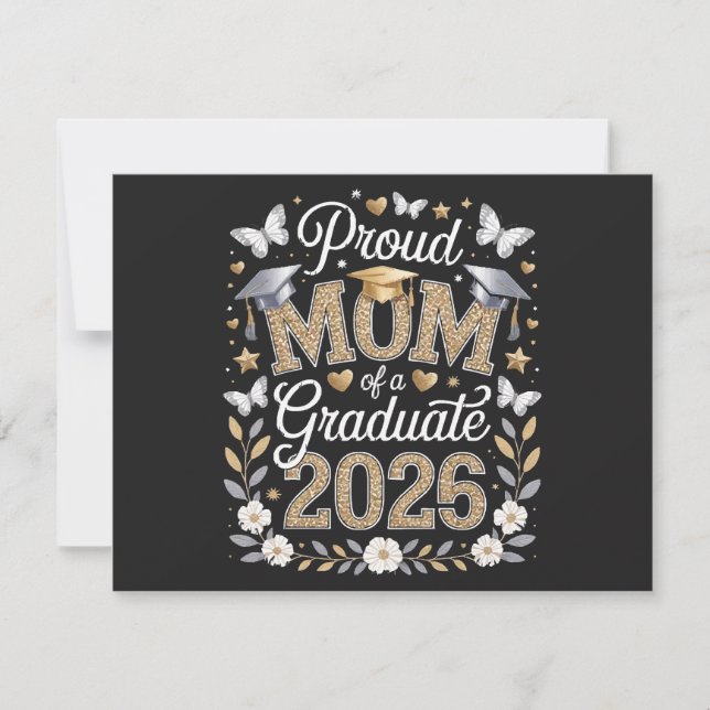 Invitación Orgullosa madre de una graduada de 2026 (Anverso)