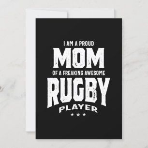 Invitación Orgullosa Mamá De Un Impresionante Jugador De Rugb