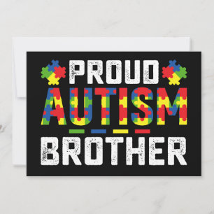 Invitación Orgulloso autismo Hermano Conciencia Familia Autis