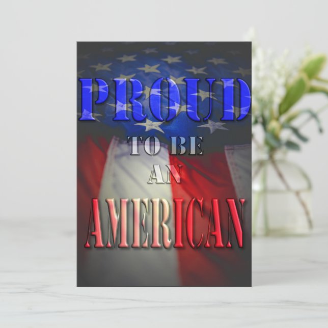 Invitación Orgulloso de ser estadounidense (Anverso de pie)