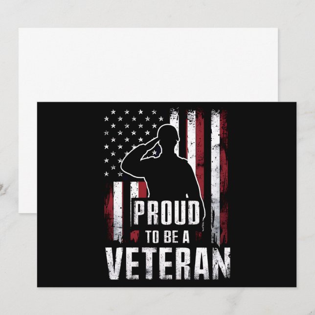 Invitación Orgulloso De Ser Veterano Del Día De Los Veteranos (Anverso / Reverso)