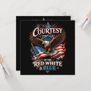 Invitación Orgulloso del rojo blanco y azul vintage