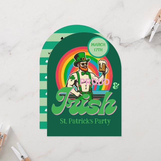 Invitación Orgulloso e irlandés St Patrick Personalizado LGBT (Anverso/Reverso In Situ)