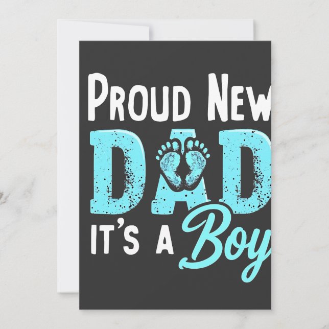 Invitación Orgulloso nuevo papá es un chico que revela que pa (Anverso)