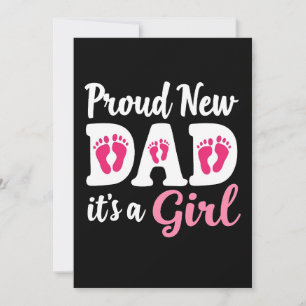 Invitación Orgulloso Nuevo Papá Es una Niña Revelación de Gén