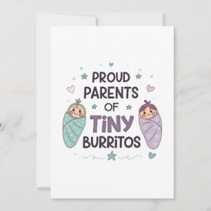 Invitación Orgullosos padres de pequeños burritos arte