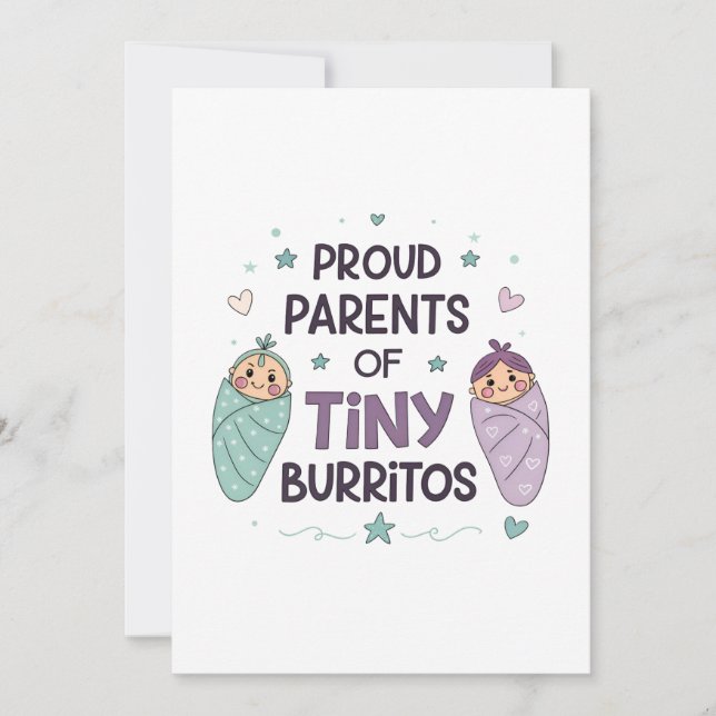 Invitación Orgullosos padres de pequeños burritos arte (Anverso)