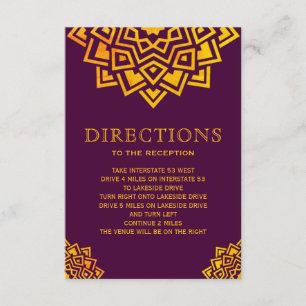 Invitación Orientación india moderna de Plum Gold Mandala
