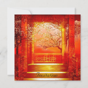 Invitación Oriental Rojo Oro