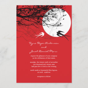 Invitación Oriental traga claro de luna que la boda asiática