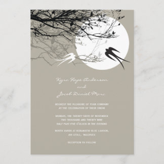 Invitación Oriental traga claro de luna que la boda asiática