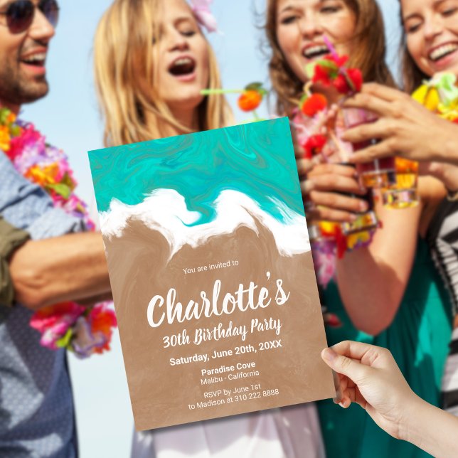 Invitación Orillas del Paraíso Fiesta de Cumpleaños en Playa  (Subido por el creador)