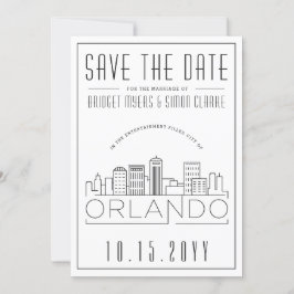 Invitación Orlando, Fl Boda Stylized Skyline Save-the Date