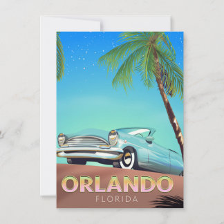 Invitación Orlando Florida poster de viajes vintage,
