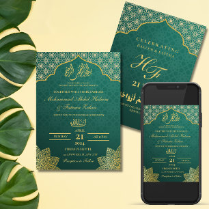 INVITACIÓN ORLD MASJID EDITABLE NIKAH MUSLIM BODA
