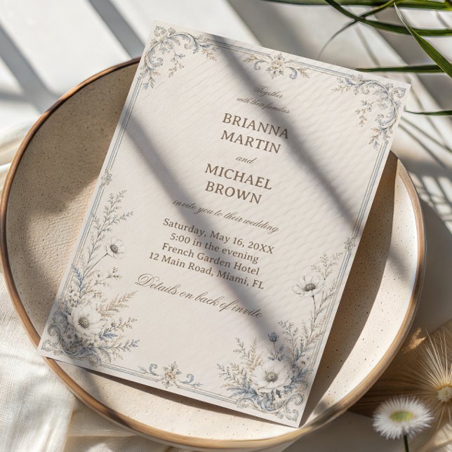Invitación Ornamental Botánico Helado Vintage (Subido por el creador)