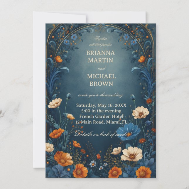 Invitación Ornamental Botánico Malhumorado (Anverso)