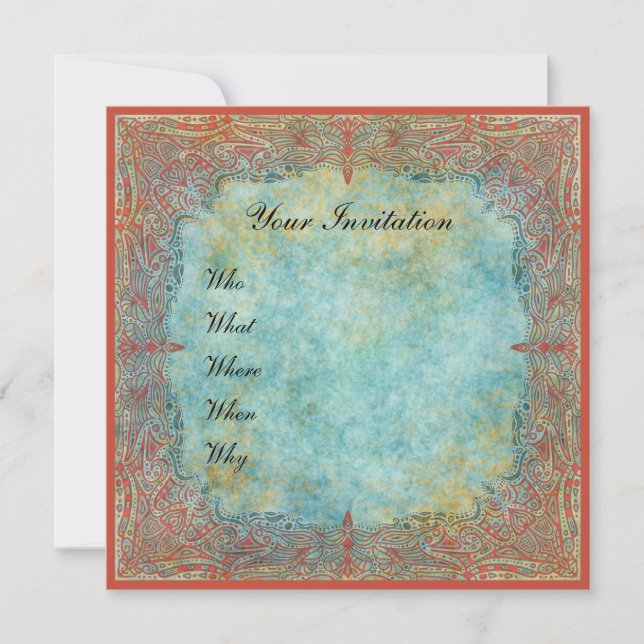 Invitación ornamental hermosa (Anverso)