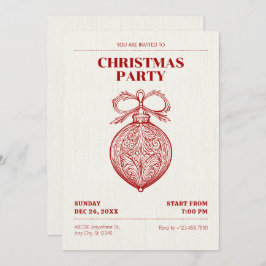 Invitación Ornamento clásico de Navidad de época