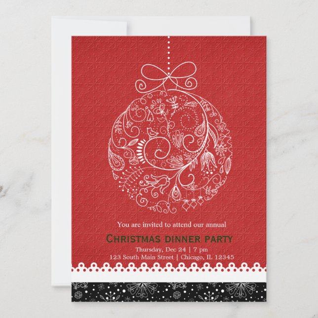 Invitación Ornamento de Navidad (Anverso)