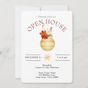 INVITACIÓN ORNAMENTO DE NAVIDAD ORO DE LA CASA ABIERTA