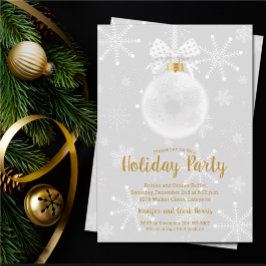 Invitación Ornamento elegante en vacaciones con copas de niev