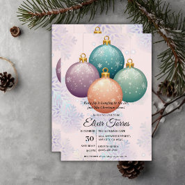 Invitación Ornamento moderno de Navidad Pastel Baby Shower
