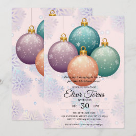 Invitación Ornamento moderno de Navidad Pastel Baby Shower